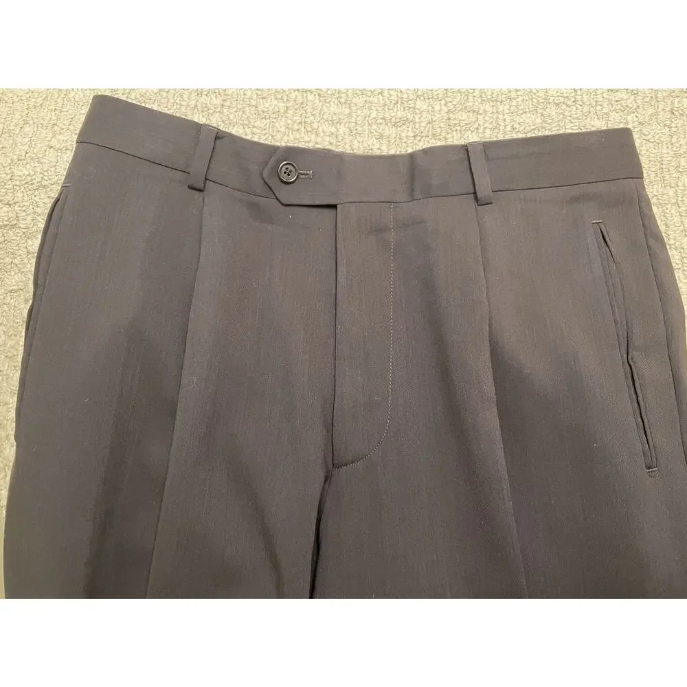 Hugo Boss Pant Suit Mens 38R Black Wool Jacket Pants Einstein Fit Lightweight